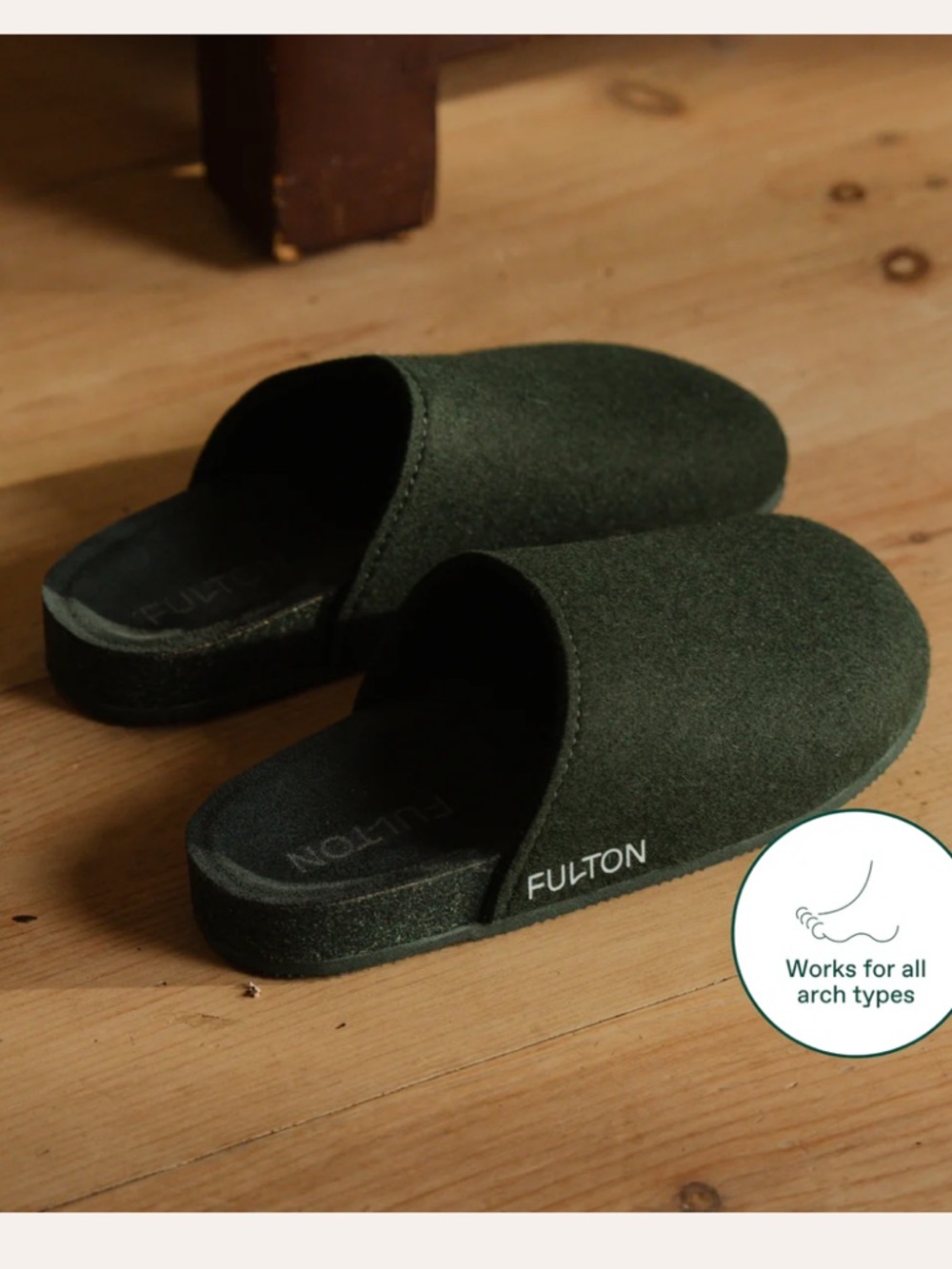 Fulton House Slippers Forest Green Size 11 - Picture 2 of 9